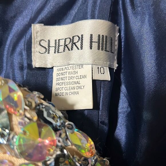 SHERRI Hill Strapless Front Corset Sequins HCO Royal Blue Dress - Picture 10 of 10